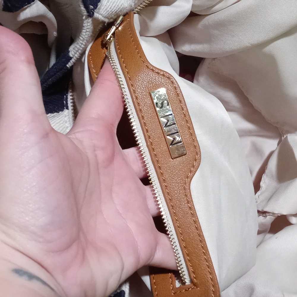 Women's MMS nautical canvas duffle gym bag travel vacation shoulder striped - Picture 11 of 14